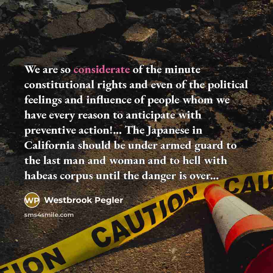 “We are so considerate of the minute constitutional rights and…” quote by Westbrook Pegler