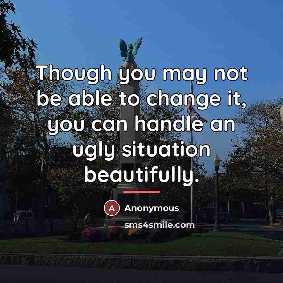 “Though you may not be able to change it, you…” quote by Anonymous
