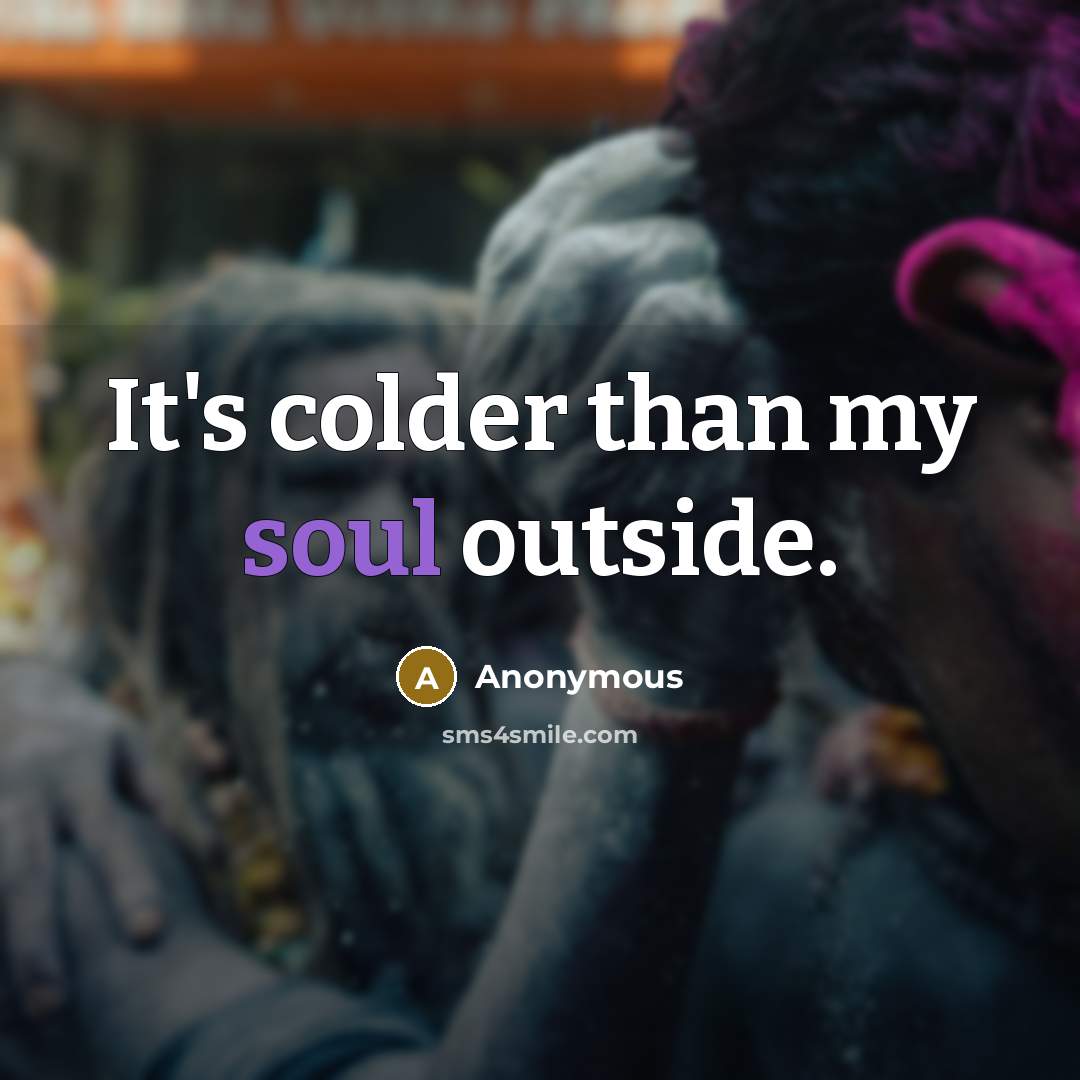 “It's colder than my soul outside.…” quote by Anonymous