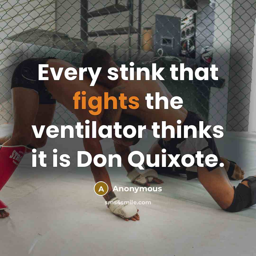 “Every stink that fights the ventilator thinks it is Don Quixote.” quote by Anonymous