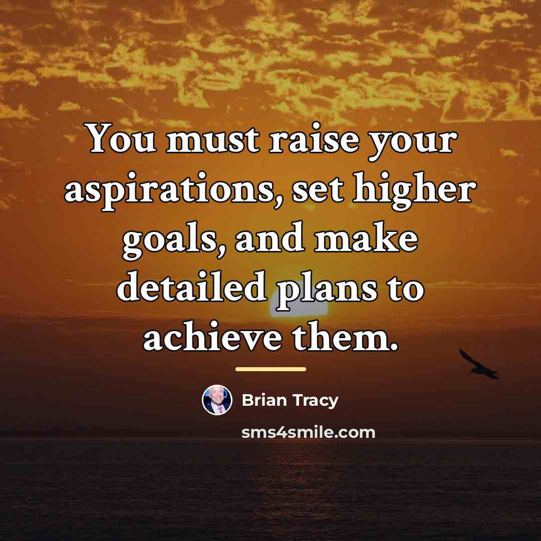 “You must raise your aspirations, set higher goals, and make…” quote by Brian Tracy