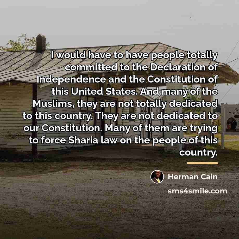 “I would have to have people totally committed to the…” quote by Herman Cain