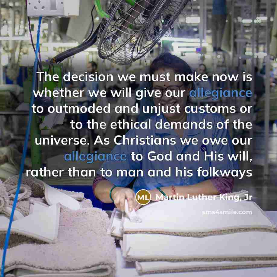 “The decision we must make now is whether we will…” quote by Martin Luther King, Jr