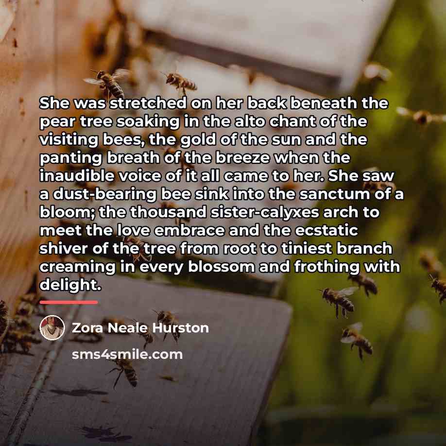 “She was stretched on her back beneath the pear tree…” quote by Zora Neale Hurston