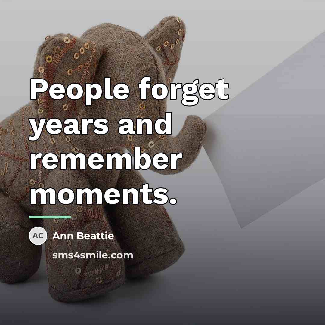 “People forget years and remember moments.…” quote by Ann Beattie