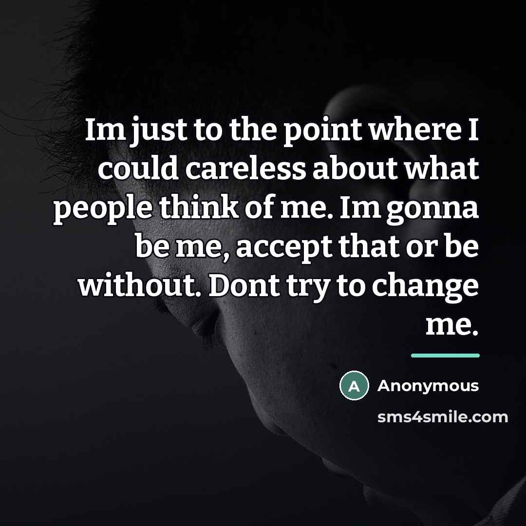 “Im just to the point where I could careless about…” quote by Anonymous