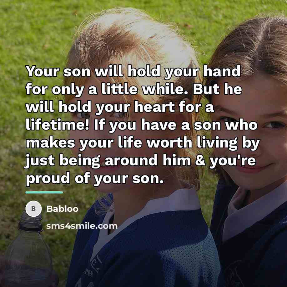 “Your son will hold your hand for only a little…” quote by Babloo