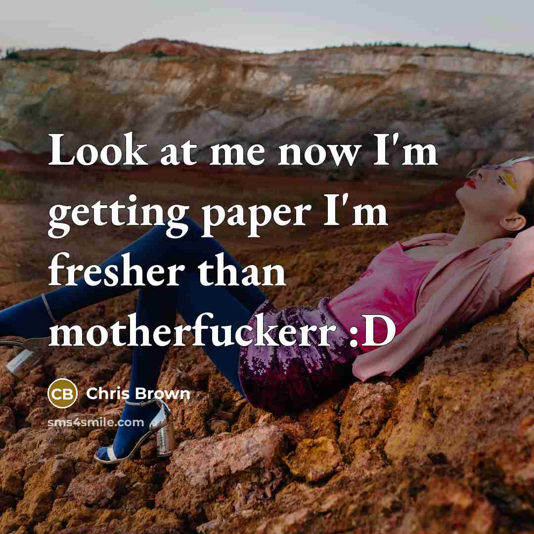 “Look at me now I'm getting paper I'm fresher than…” quote by Chris Brown