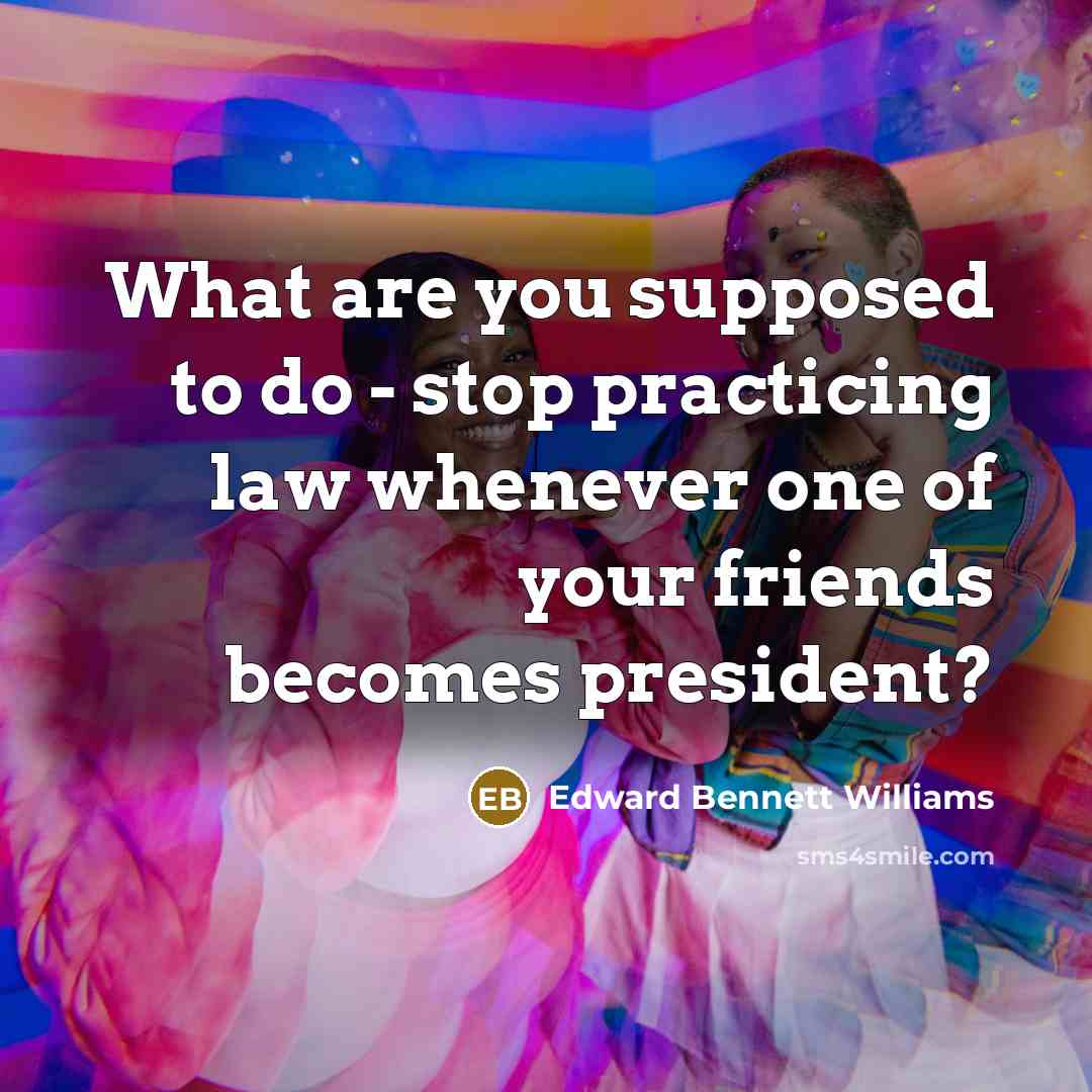 “What are you supposed to do - stop practicing law…” quote by Edward Bennett Williams