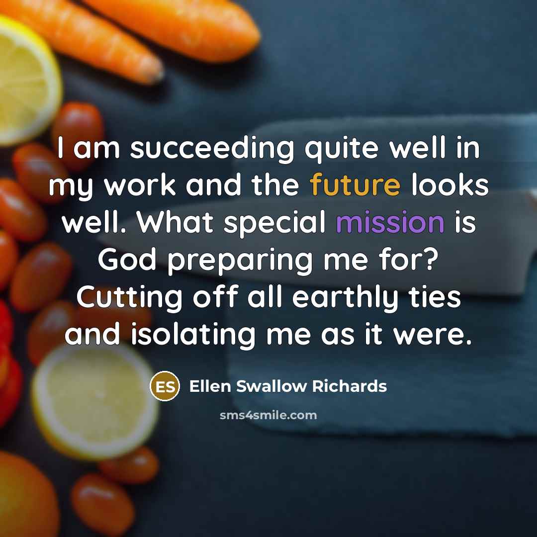 “I am succeeding quite well in my work and the…” quote by Ellen Swallow Richards