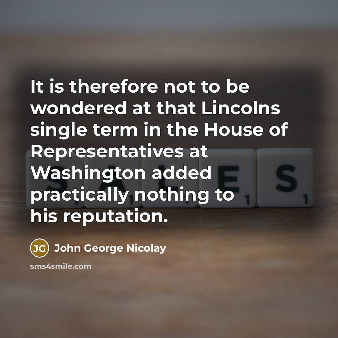 “It is therefore not to be wondered at that Lincolns…” quote by John George Nicolay