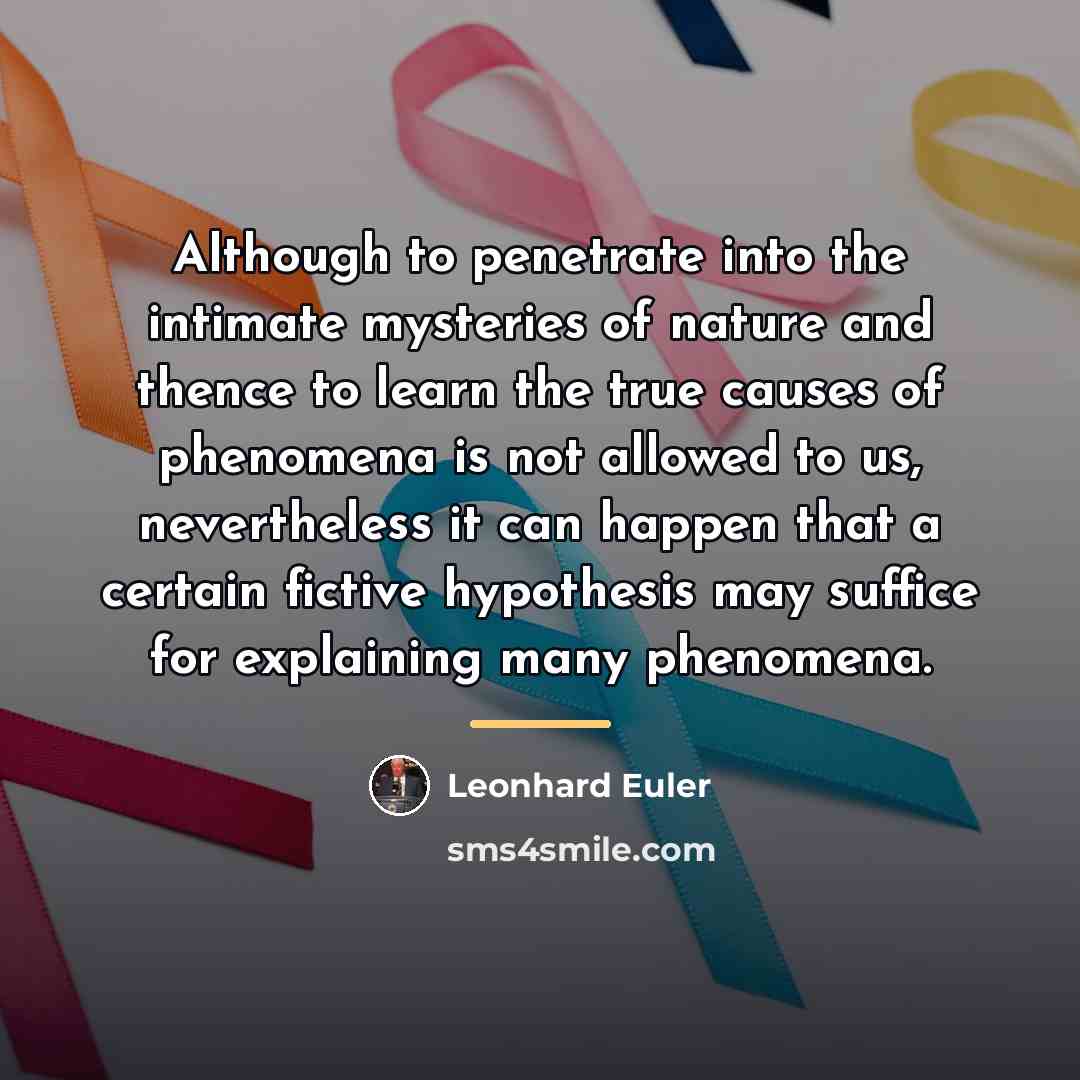 “Although to penetrate into the intimate mysteries of nature and…” quote by Leonhard Euler
