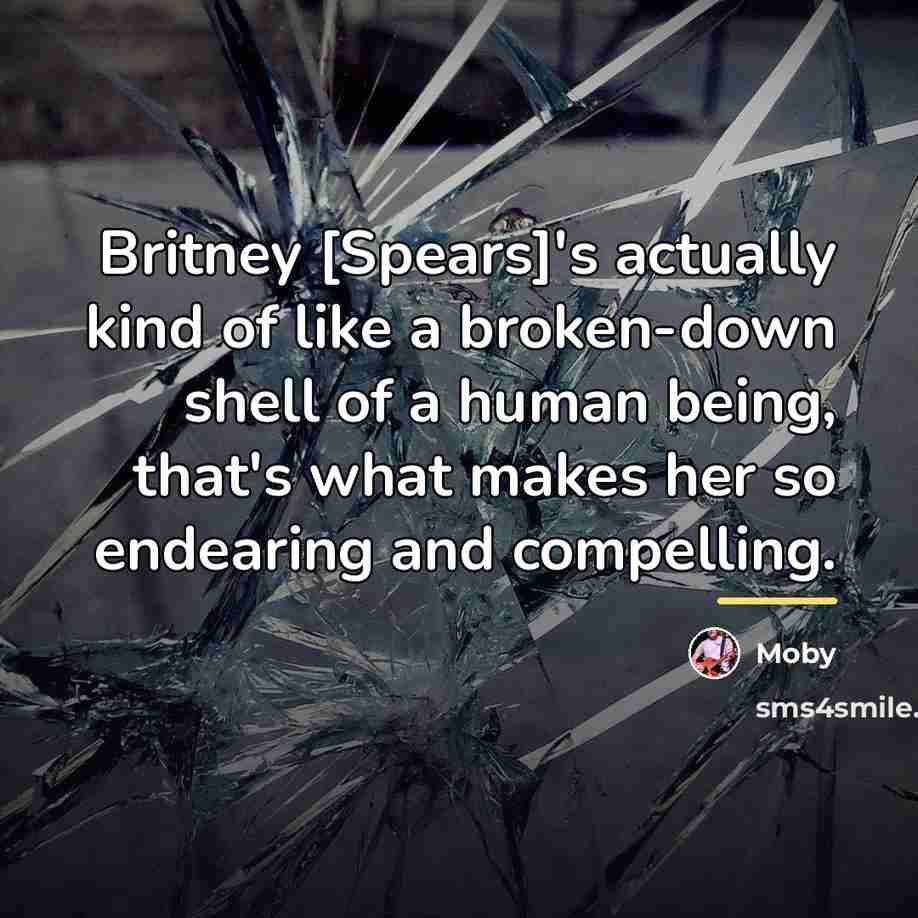 “Britney [Spears]'s actually kind of like a broken-down shell of…” quote by Moby
