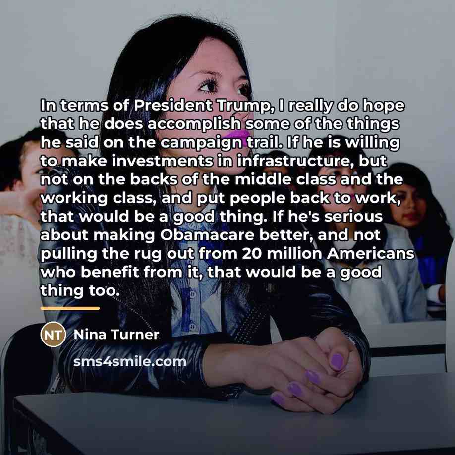“In terms of President Trump, I really do hope that…” quote by Nina Turner