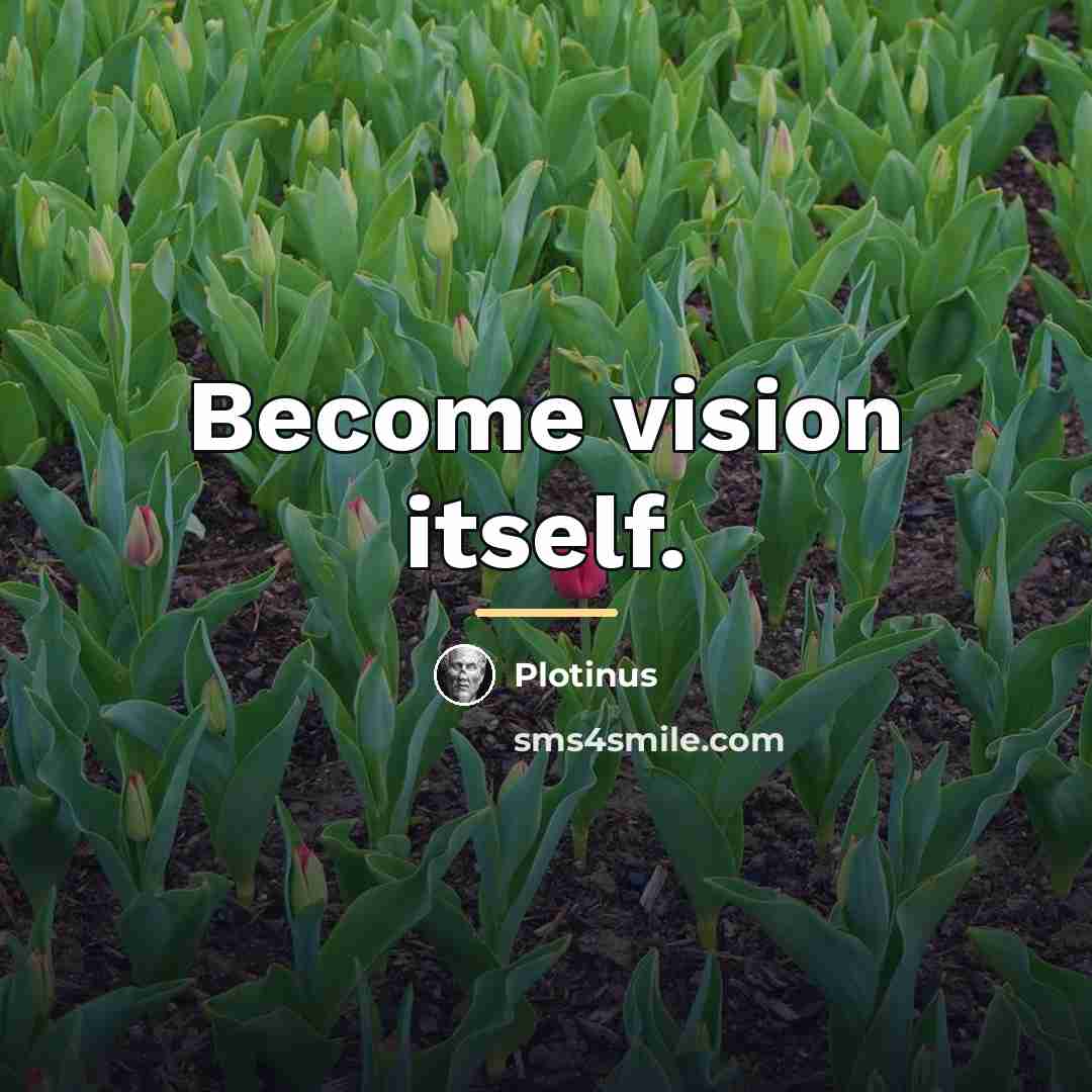“Become vision itself.…” quote by Plotinus