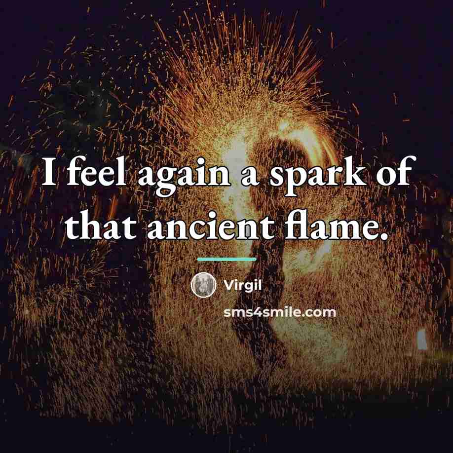“I feel again a spark of that ancient flame.…” quote by Virgil