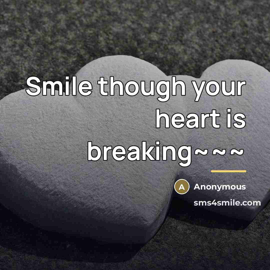 “Smile though your heart is breaking~~~…” quote by Anonymous
