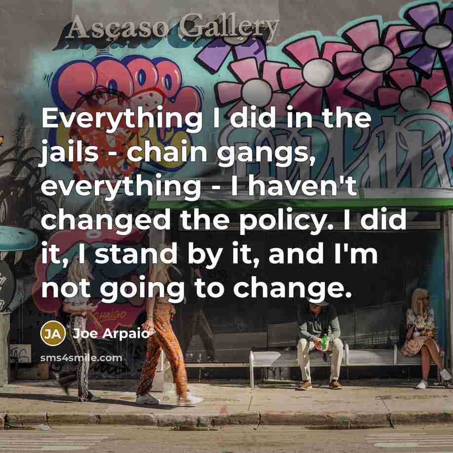 “Everything I did in the jails - chain gangs, everything…” quote by Joe Arpaio