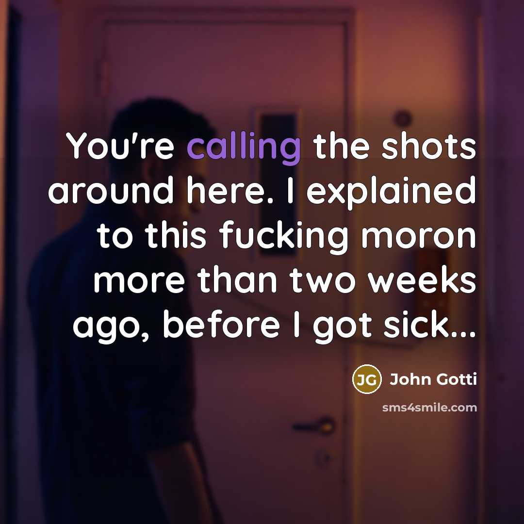 “You're calling the shots around here. I explained to this…” quote by John Gotti