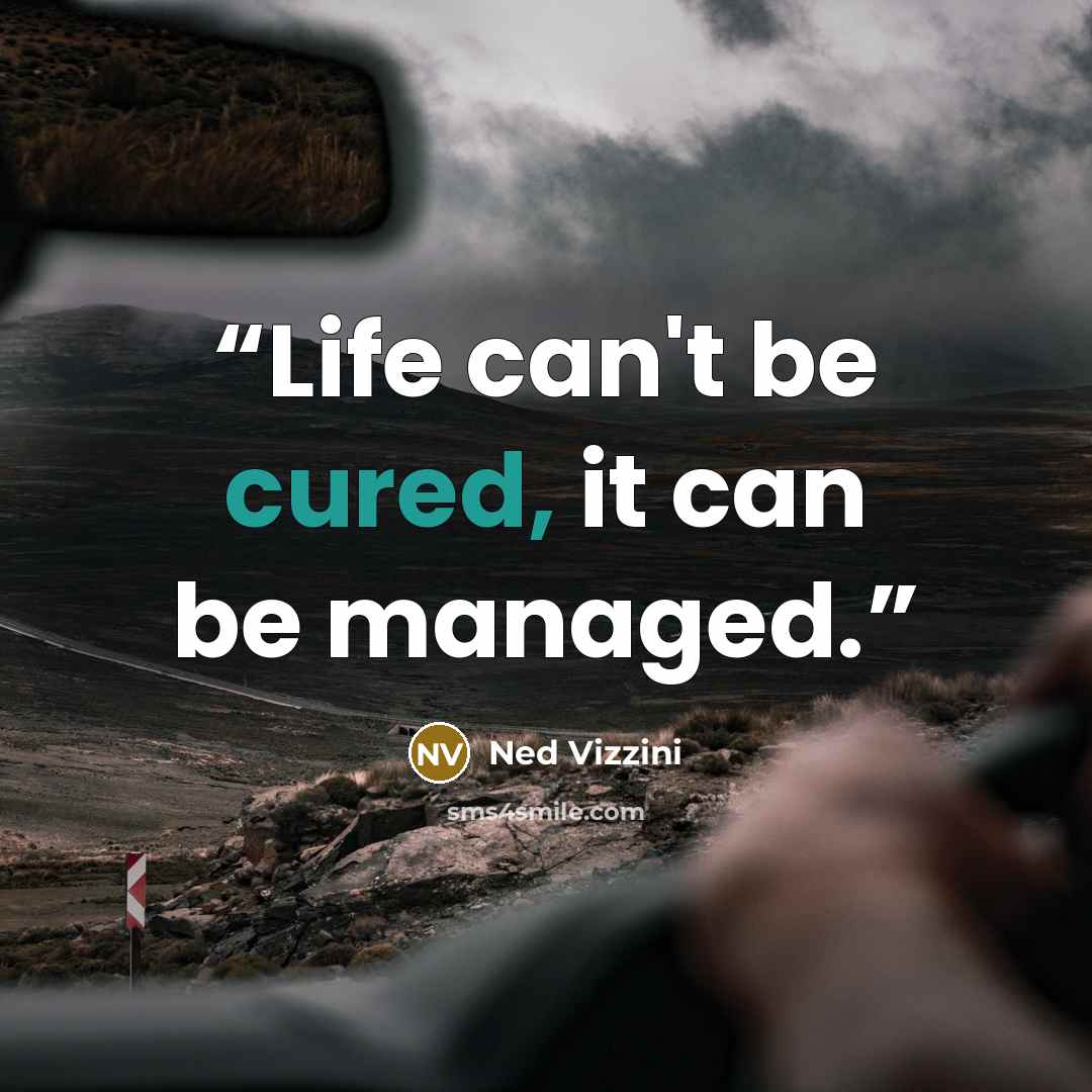 “Life can't be cured, it can be managed.” quote by Ned Vizzini