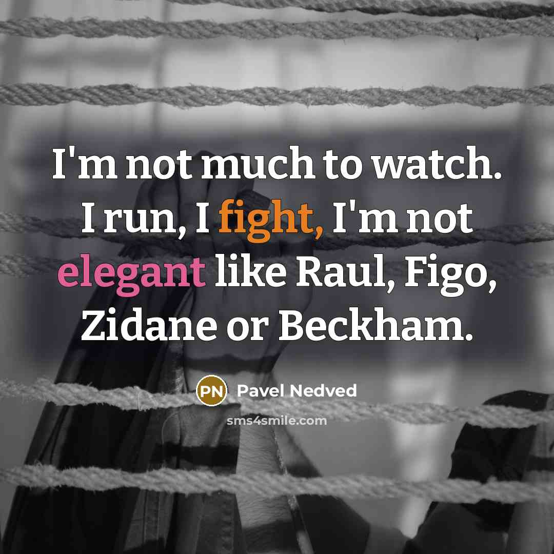 “I'm not much to watch. I run, I fight, I'm…” quote by Pavel Nedved
