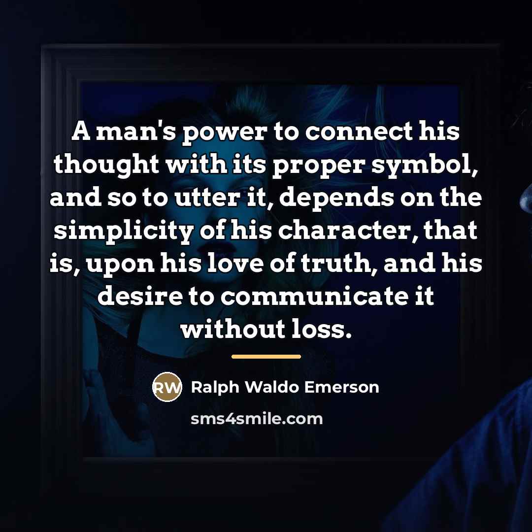 “A man's power to connect his thought with its proper…” quote by Ralph Waldo Emerson