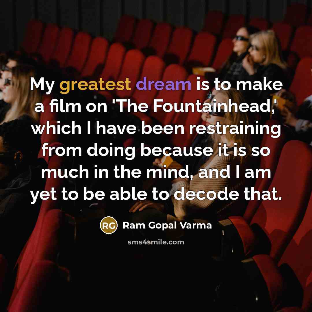“My greatest dream is to make a film on 'The…” quote by Ram Gopal Varma