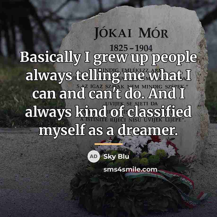 “Basically I grew up people always telling me what I…” quote by Sky Blu