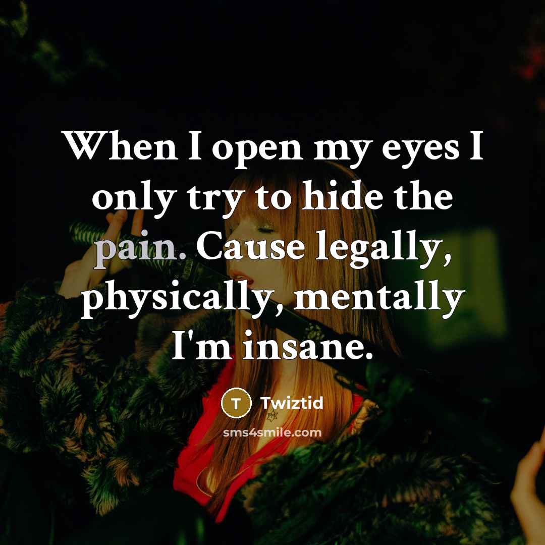 “When I open my eyes I only try to hide…” quote by Twiztid