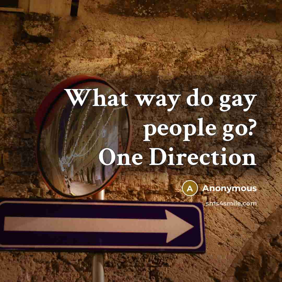 “What way do gay people go? One Direction…” quote by Anonymous