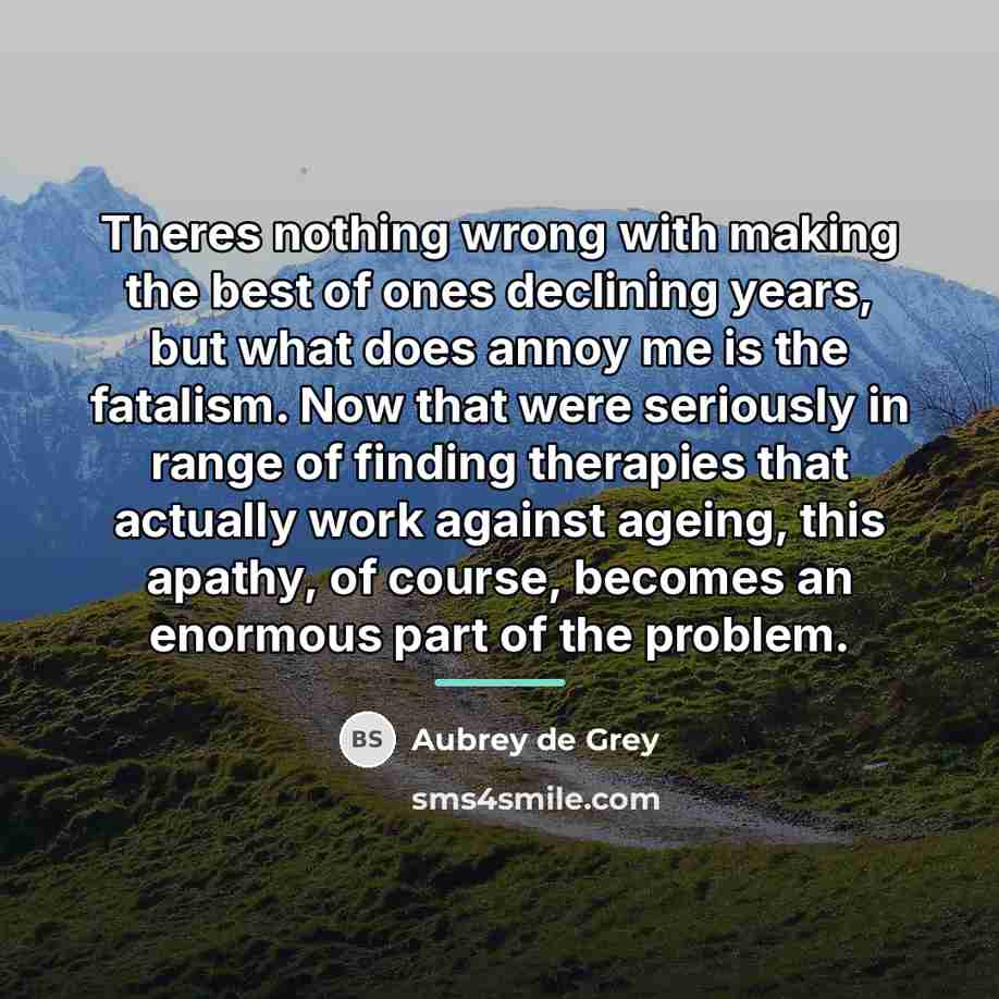 “Theres nothing wrong with making the best of ones declining…” quote by Aubrey de Grey