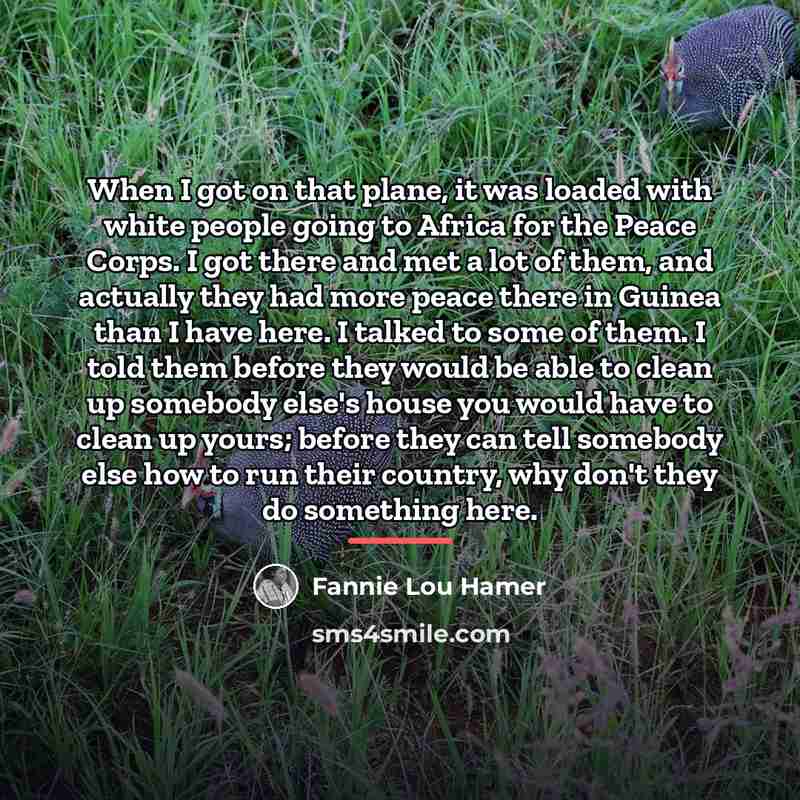 “When I got on that plane, it was loaded with…” quote by Fannie Lou Hamer