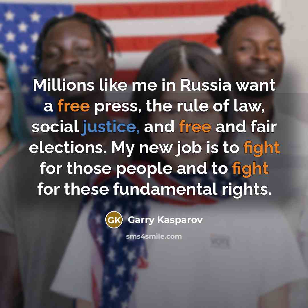 “Millions like me in Russia want a free press, the…” quote by Garry Kasparov