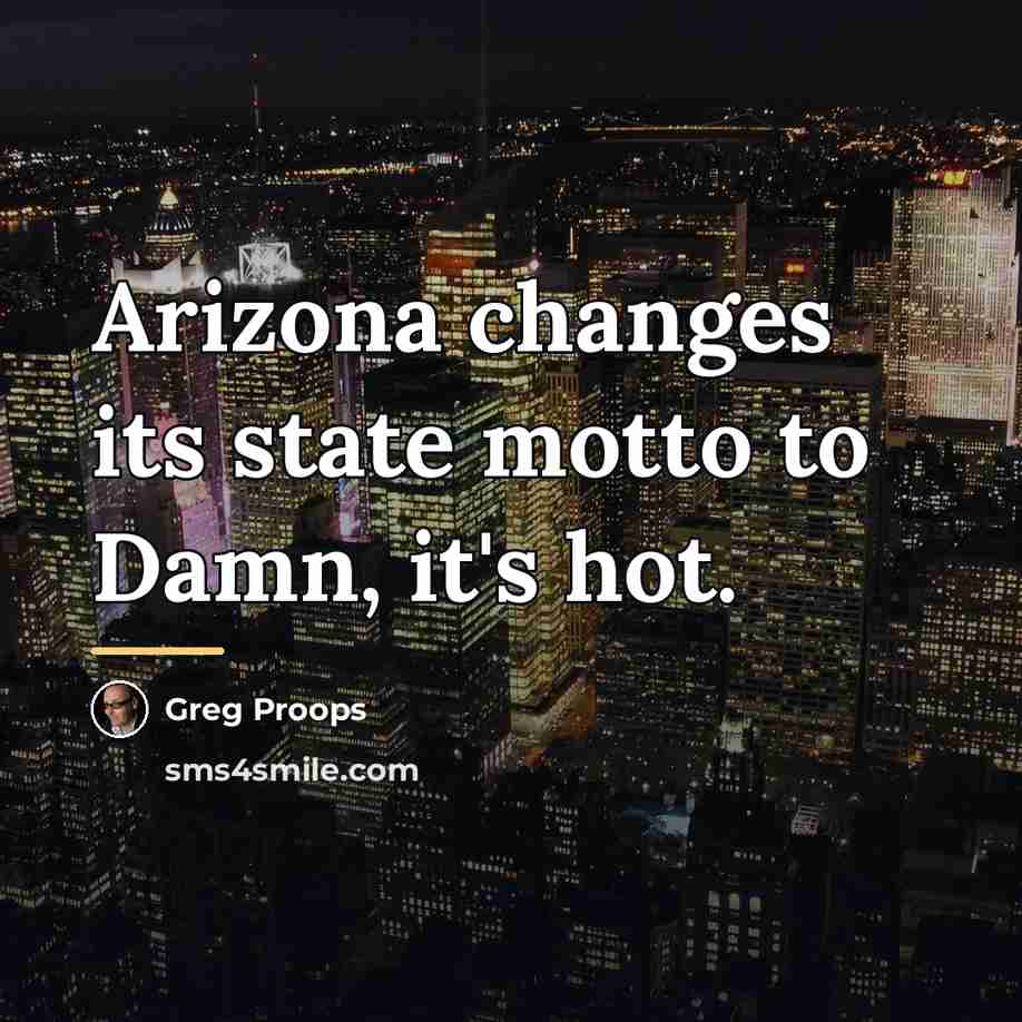 “Arizona changes its state motto to Damn, it's hot.…” quote by Greg Proops