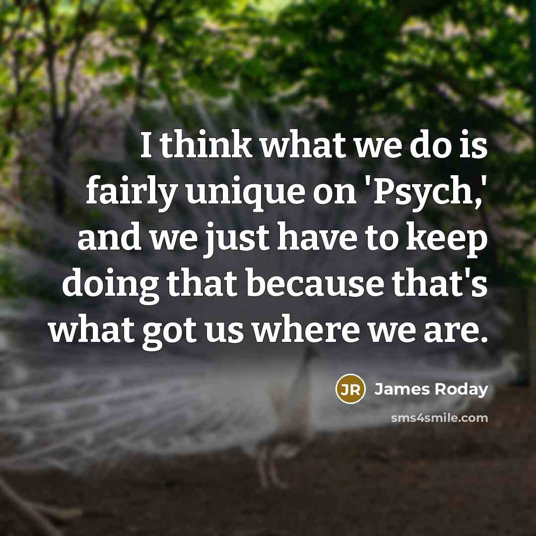 “I think what we do is fairly unique on 'Psych,'…” quote by James Roday