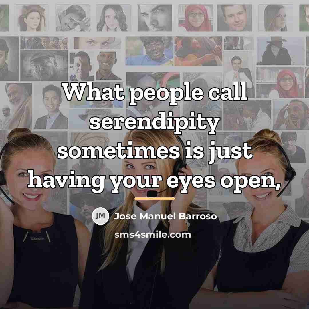 “What people call serendipity sometimes is just having your eyes…” quote by Jose Manuel Barroso