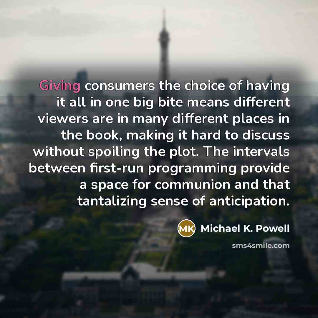 “Giving consumers the choice of having it all in one…” quote by Michael K. Powell