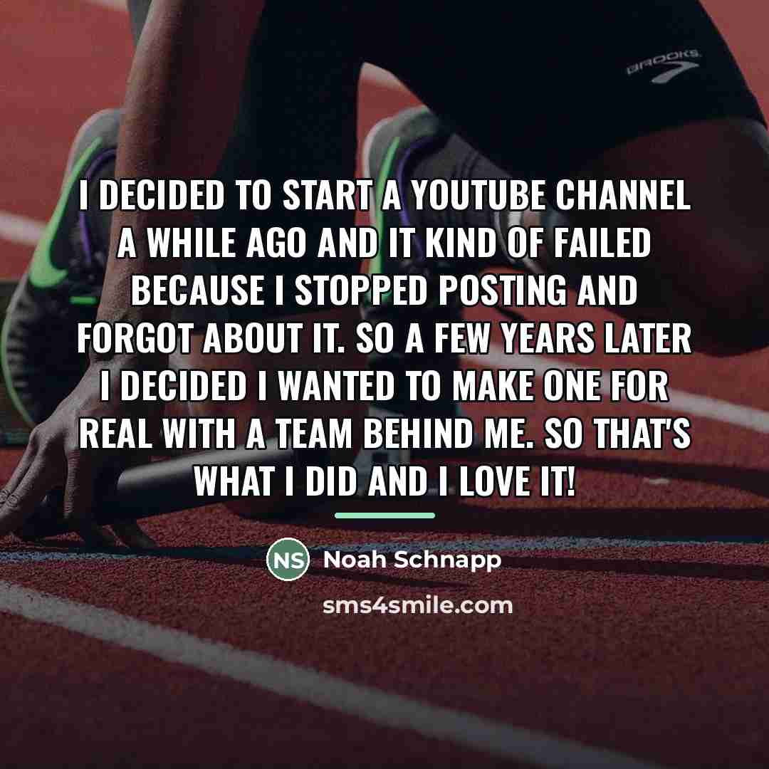 “I decided to start a YouTube channel a while ago…” quote by Noah Schnapp