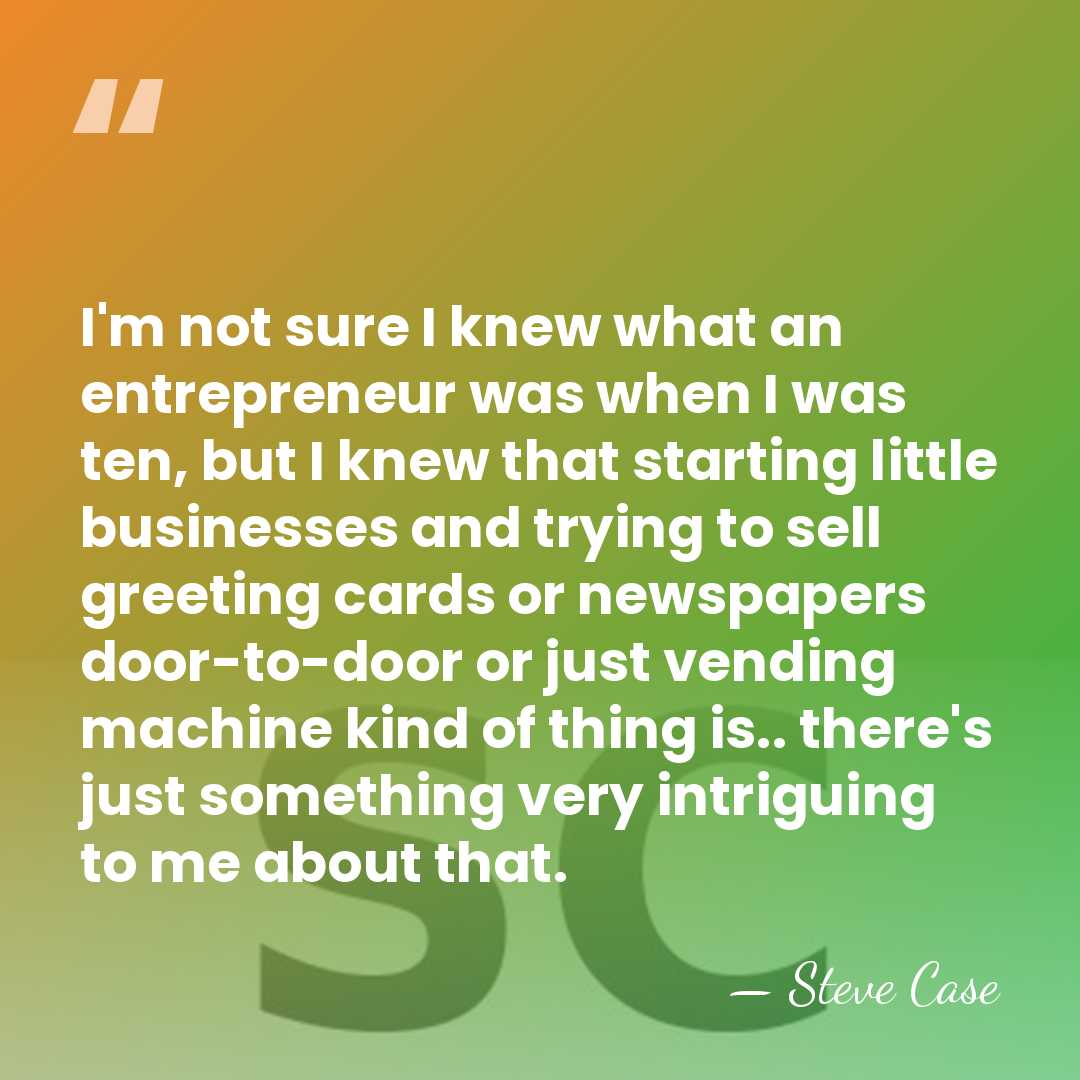 I'm not sure I knew what an entrepreneur was when I was&hellip; - Steve Case