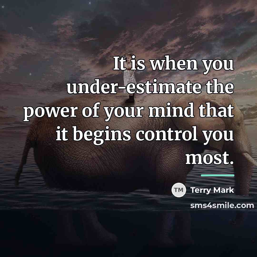 “It is when you under-estimate the power of your mind…” quote by Terry Mark
