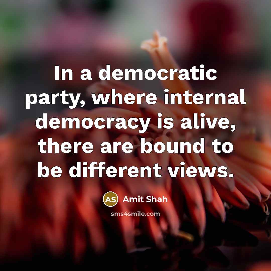 “In a democratic party, where internal democracy is alive, there…” quote by Amit Shah