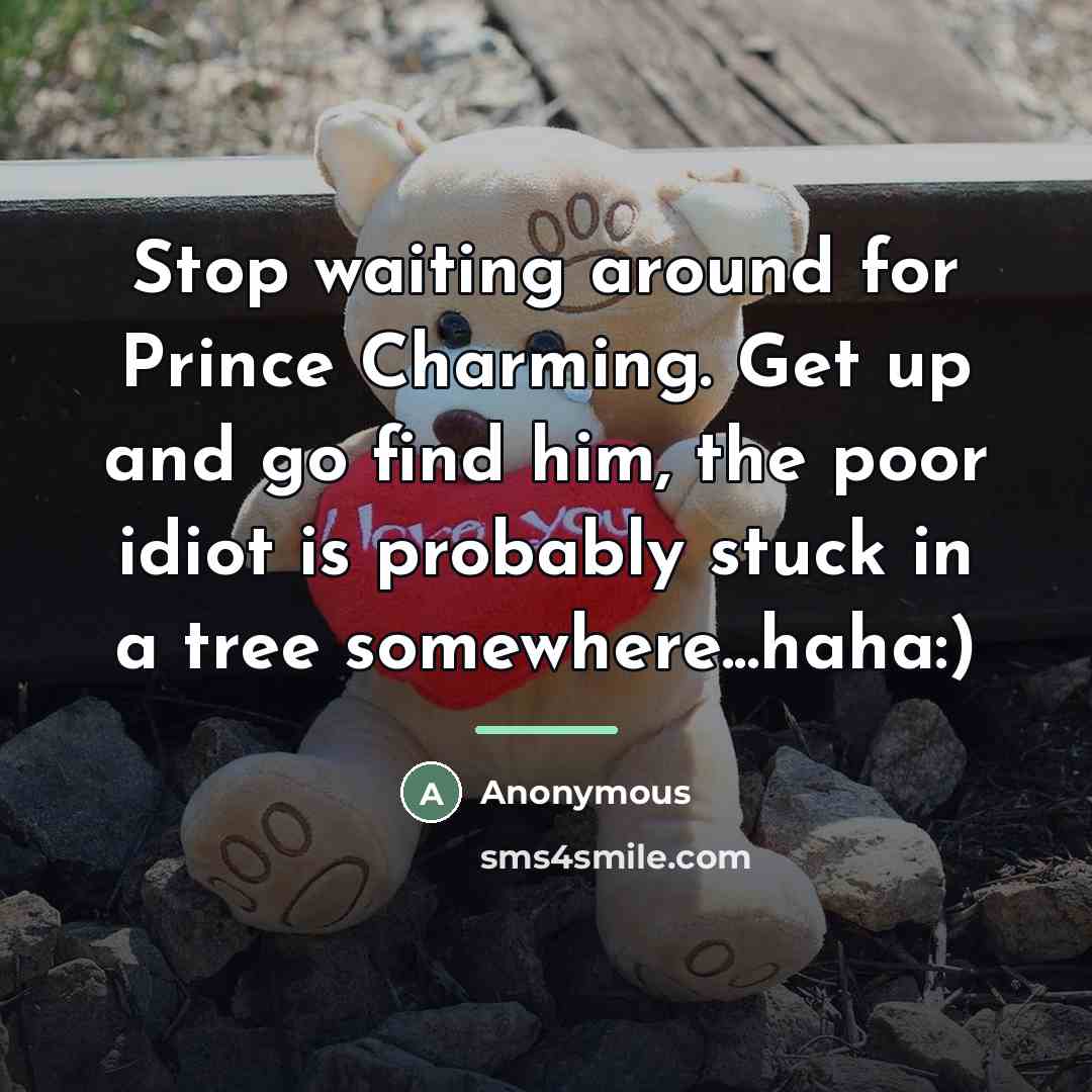 “Stop waiting around for Prince Charming. Get up and go…” quote by Anonymous