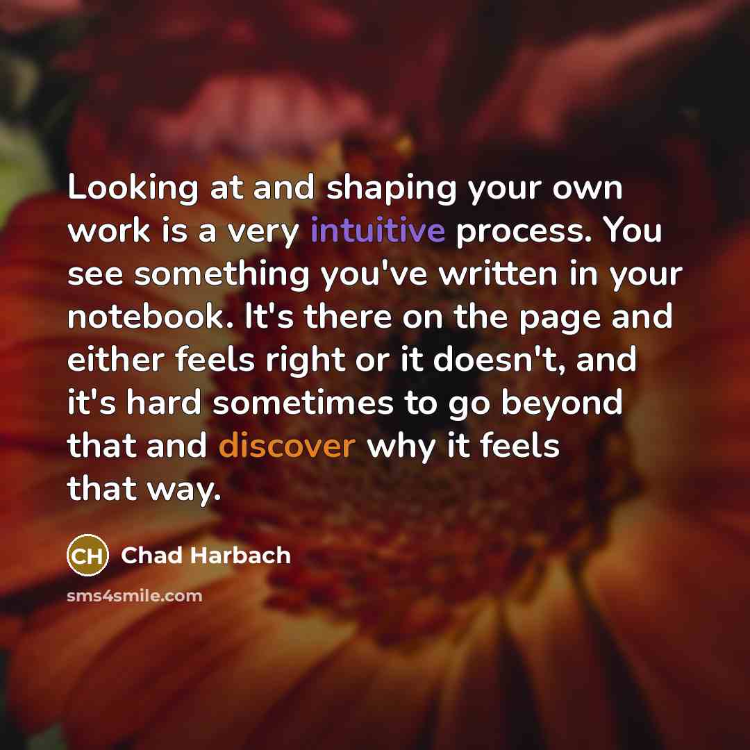 “Looking at and shaping your own work is a very…” quote by Chad Harbach