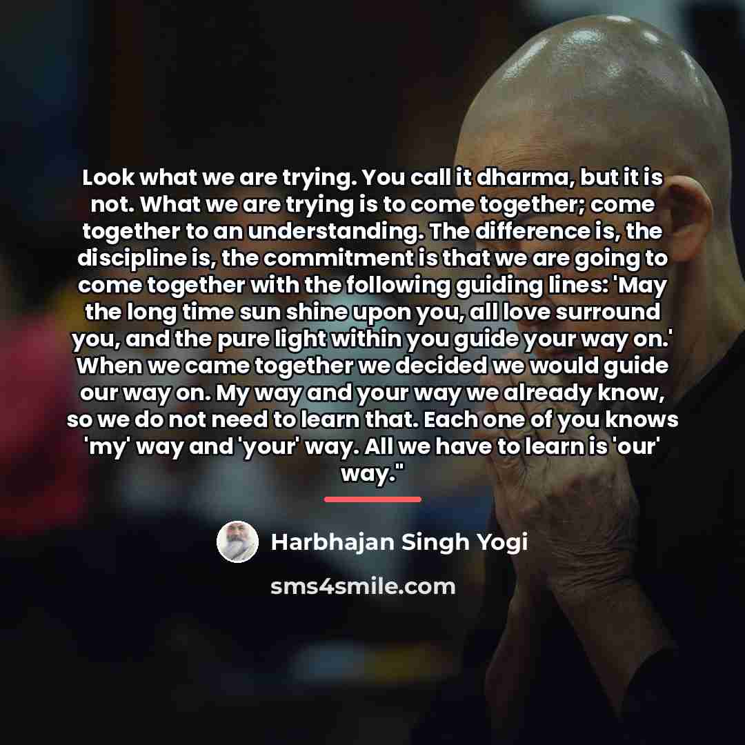 “Look what we are trying. You call it dharma, but…” quote by Harbhajan Singh Yogi