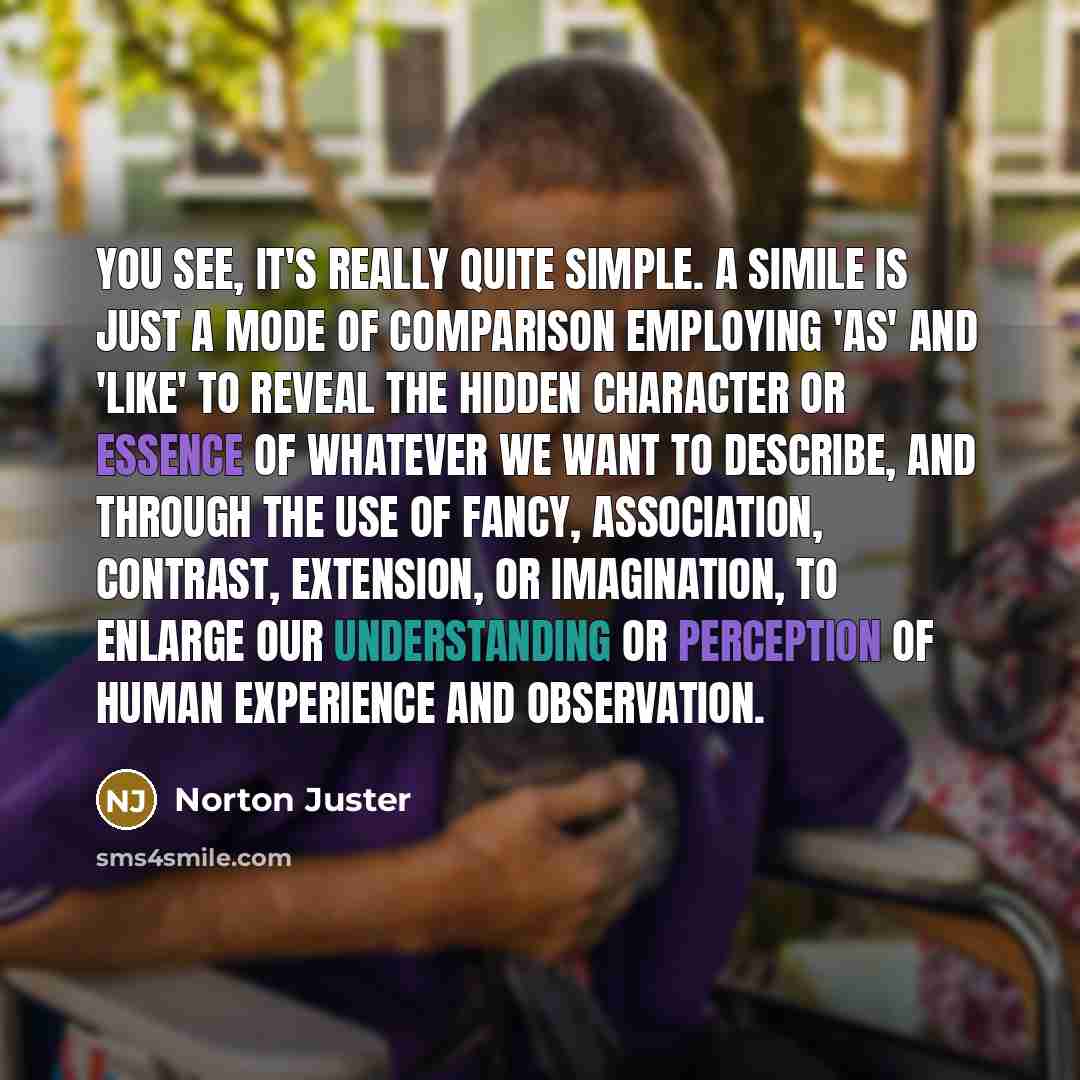 “You see, it's really quite simple. A simile is just…” quote by Norton Juster