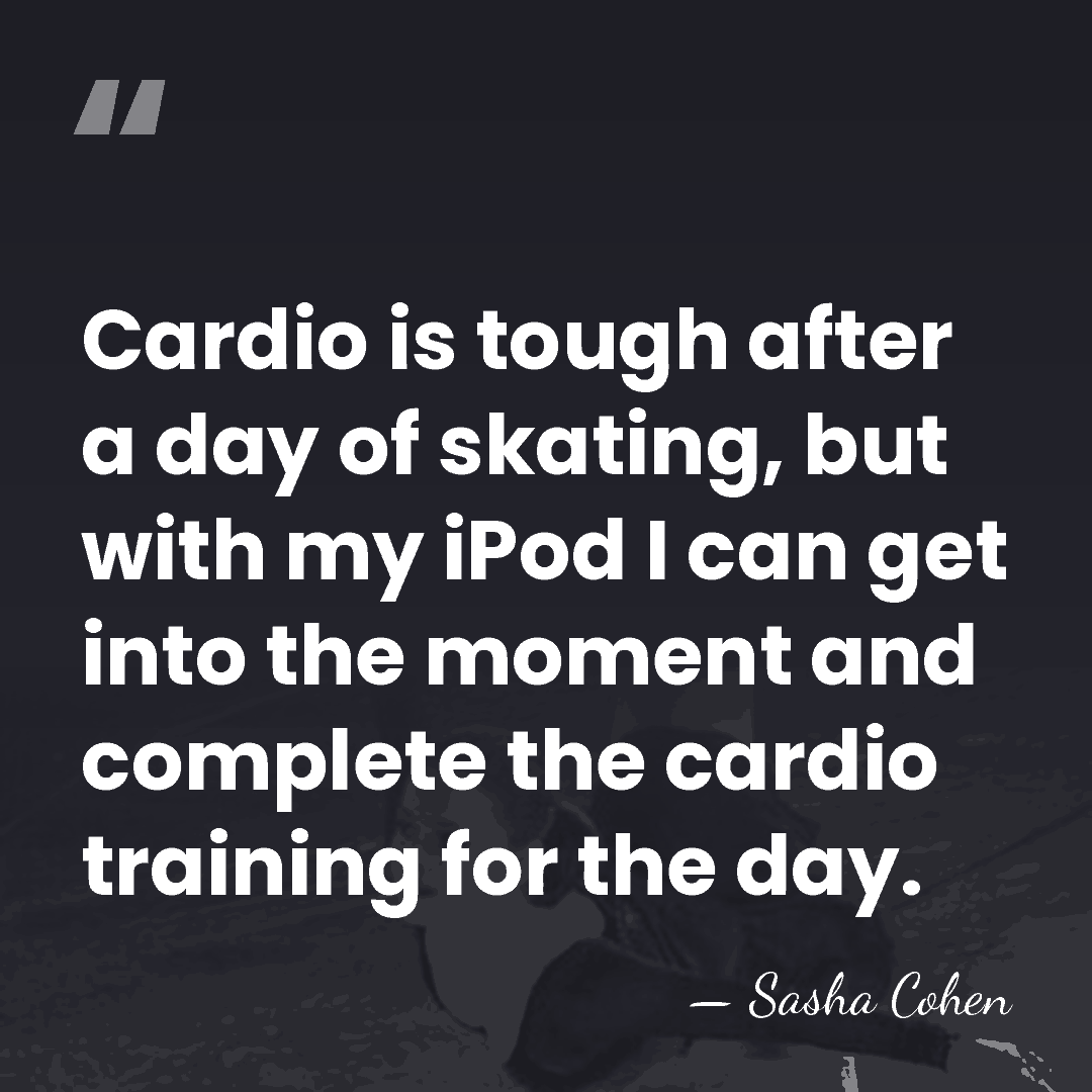 Cardio is tough after a day of skating, but with my iPod&hellip; - Sasha Cohen