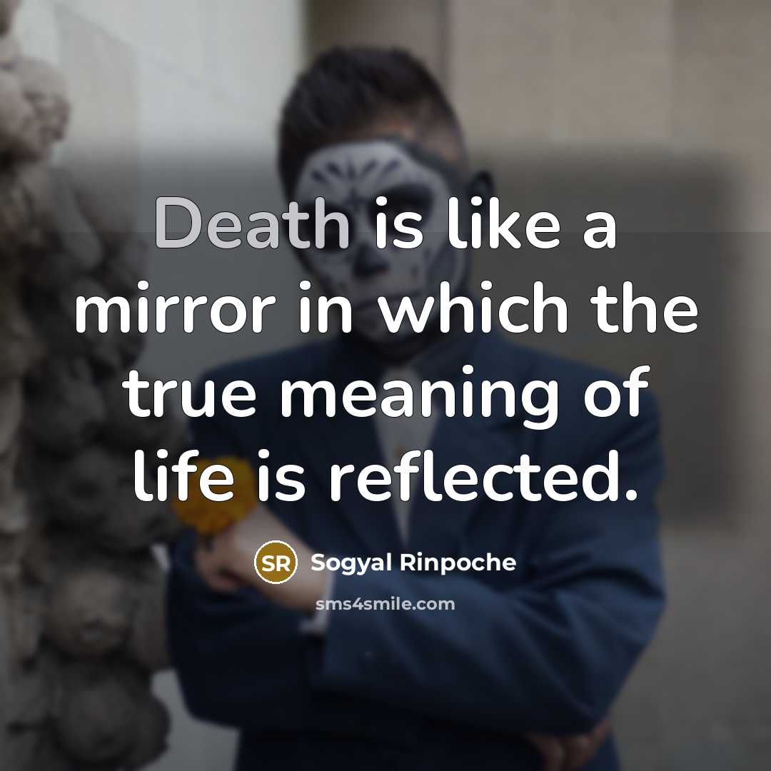 “Death is like a mirror in which the true meaning…” quote by Sogyal Rinpoche