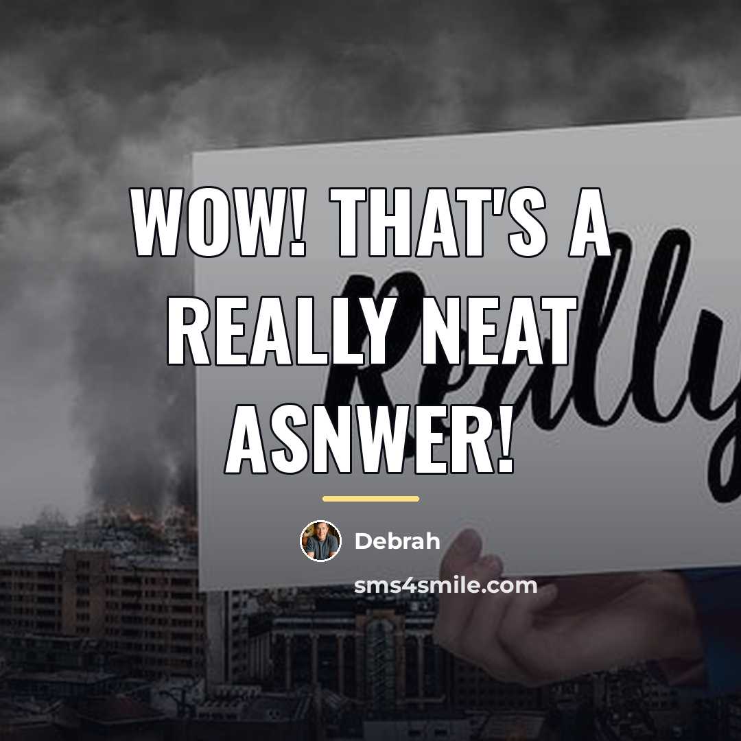 “Wow! That's a really neat asnwer!…” quote by Debrah