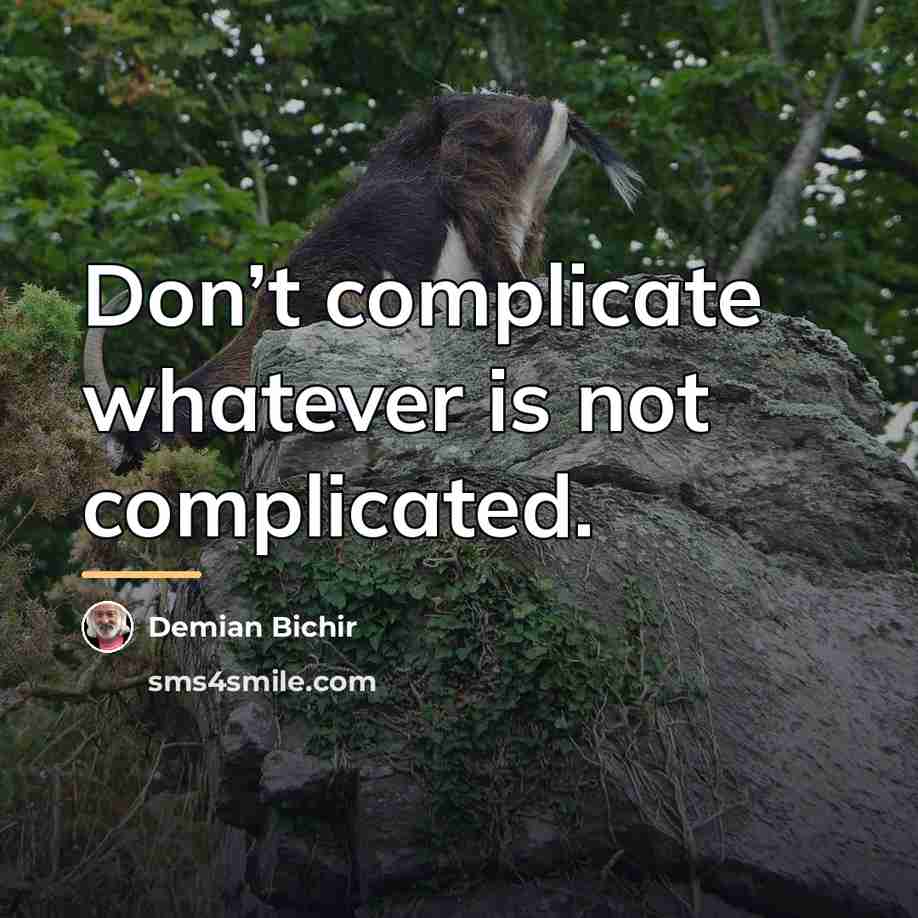 “Don’t complicate whatever is not complicated.…” quote by Demian Bichir