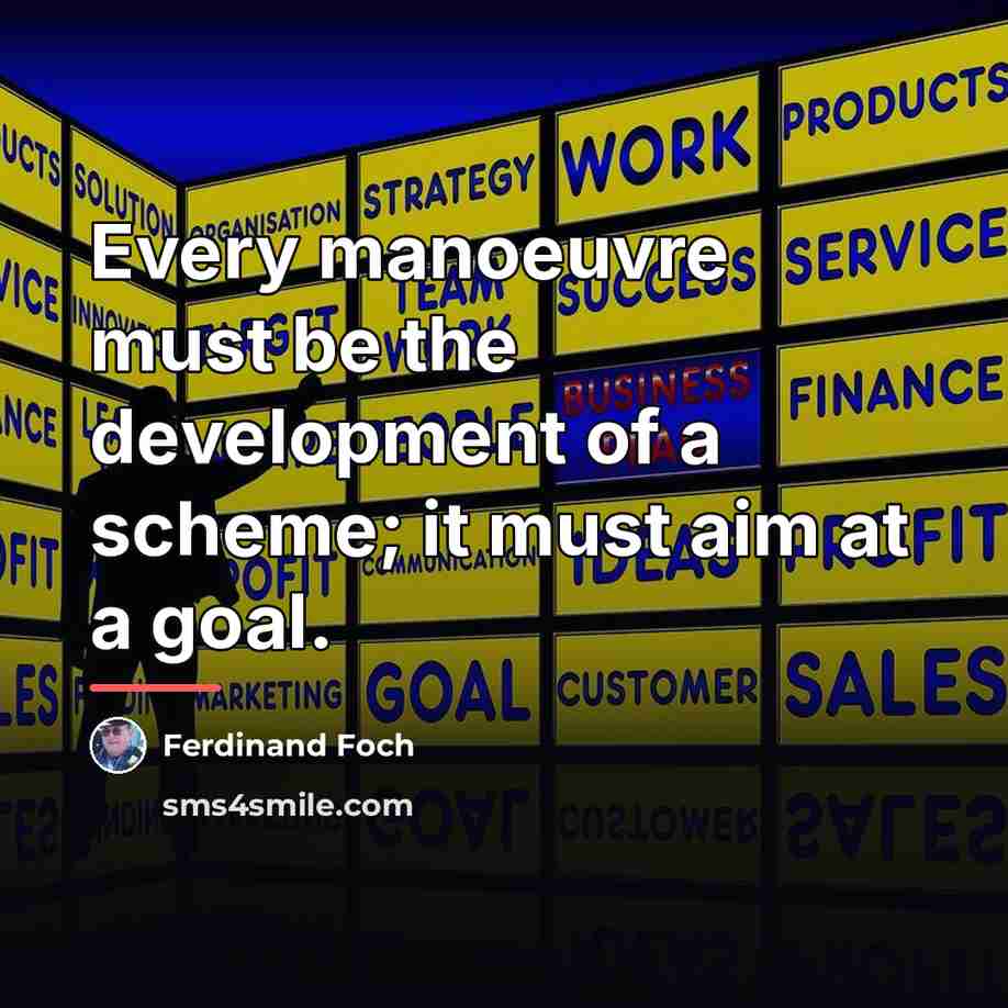 “Every manoeuvre must be the development of a scheme; it…” quote by Ferdinand Foch